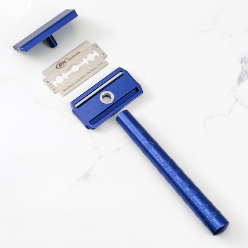 Т-образная бритва с закрытым срезом Henson Blue Aluminum Mild фото 5