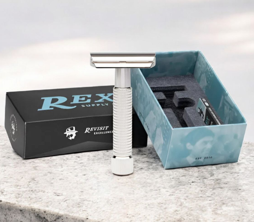 Т-образная бритва Rex Envoy Rhodium, closed comb