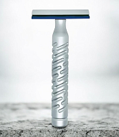 Т-образная бритва с закрытым срезом The Goodfellas' Smile Styletto Shadow Blue, алюминий