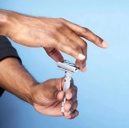 Т-образная бритва бабочка Rockwell Razors T2, белый хром фото 7