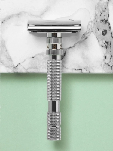 Т-образная бритва бабочка Rockwell Razors T2, белый хром